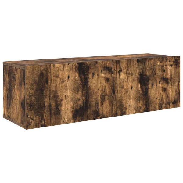 Комплект ТВ шкафове от 4 части, опушен дъб, инженерно дърво