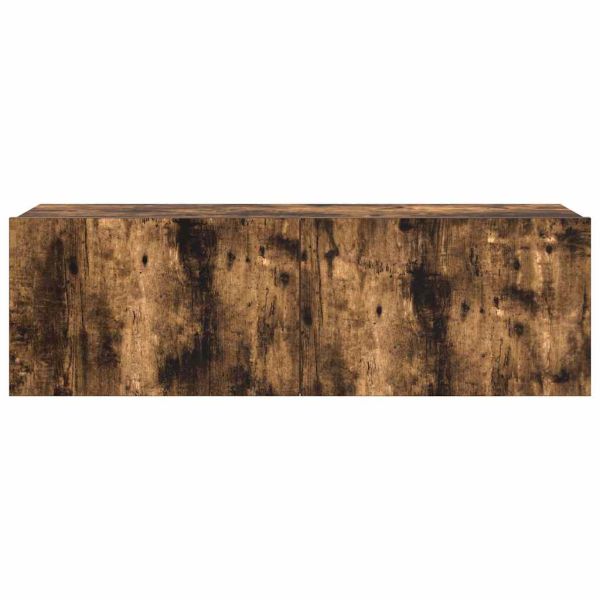 Комплект ТВ шкафове от 4 части, опушен дъб, инженерно дърво