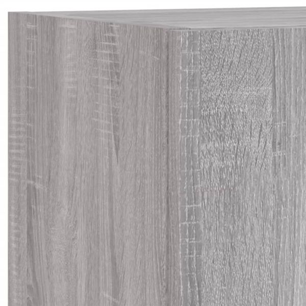 ТВ стенни модули с LED, 4 части, сив сонома, инженерно дърво