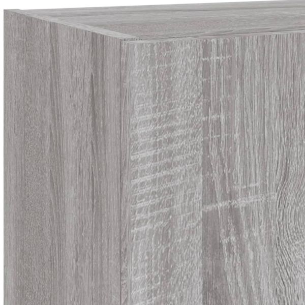 ТВ стенни модули с LED, 4 части, сив сонома, инженерно дърво