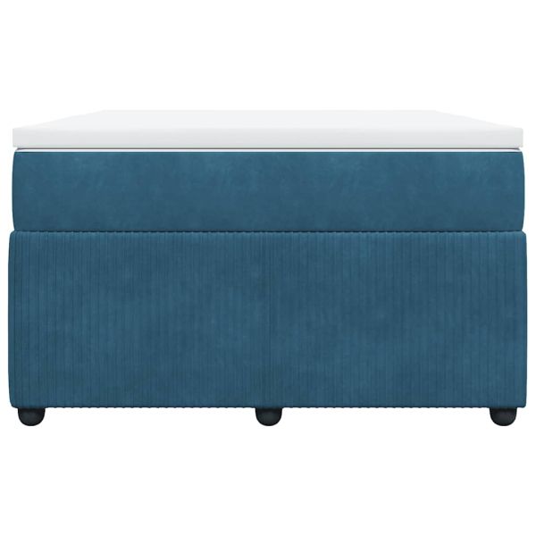 Боксспринг легло с матрак, тъмносиньо, 120x200 см, кадифе