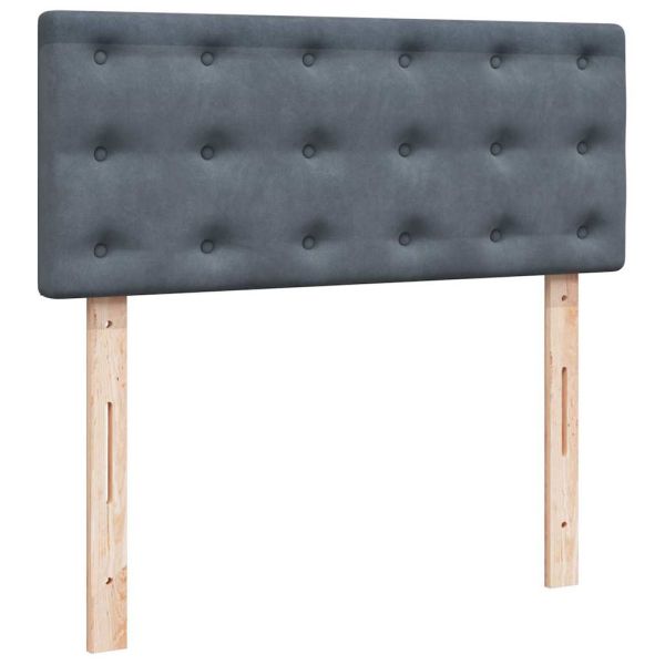 Боксспринг легло с матрак, тъмносиво, 120x200 см, кадифе