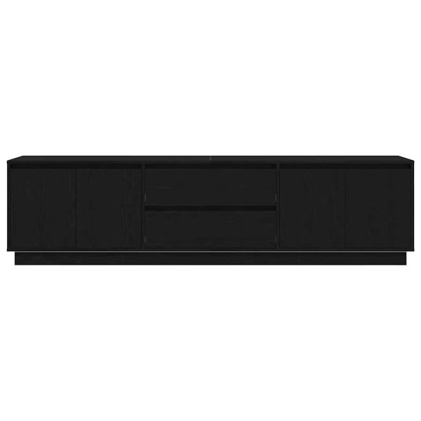 ТВ шкаф с LED осветление, Черен дъб, 193,5x41x50 см