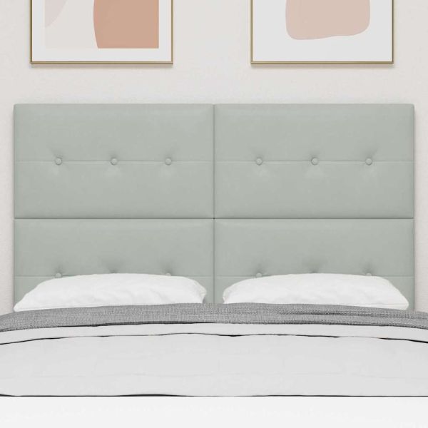 Облегалка за глава с таблото Светлосиво 144 см Изкуствена