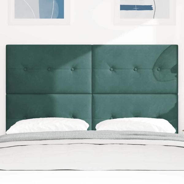 Облегалка за глава с таблото Тъмен зелен 144 см Изкуствена