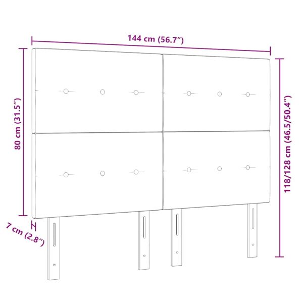 LED глава С LED лентисти светлини Сив 144 см Полиестер