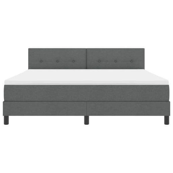 Легло с пружинирана основа Тъмен сив 180 x 200 cm текстил