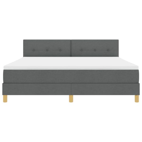 Легло с пружинирана основа Тъмен сив 180 x 200 cm текстил