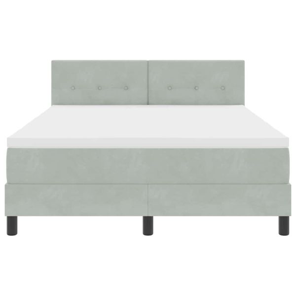 Легло с пружинирана основа Светлосиво 140 x 190 cm Кадифе