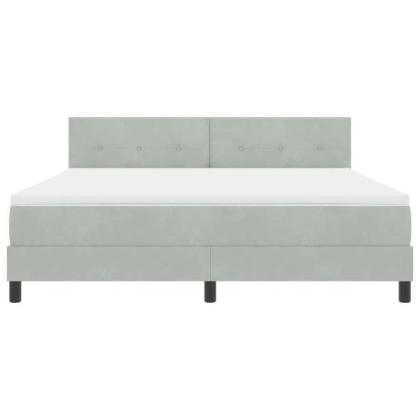 Легло с пружинирана основа Светлосиво 180 x 200 cm Кадифе