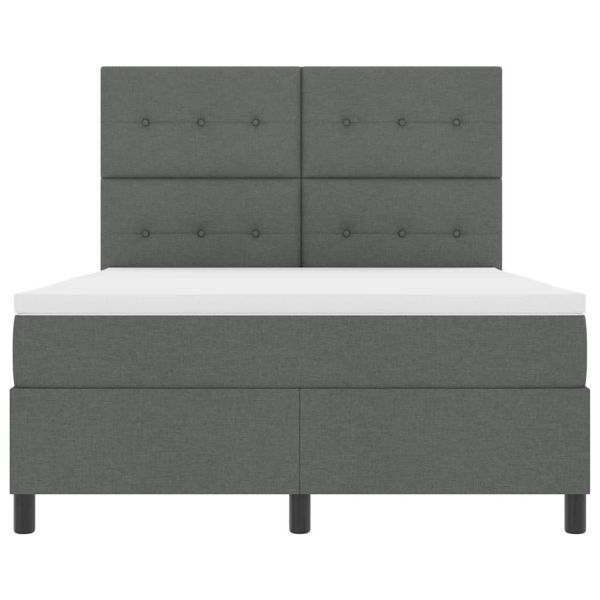 Легло с пружинирана основа Тъмен сив 160 x 200 cm текстил