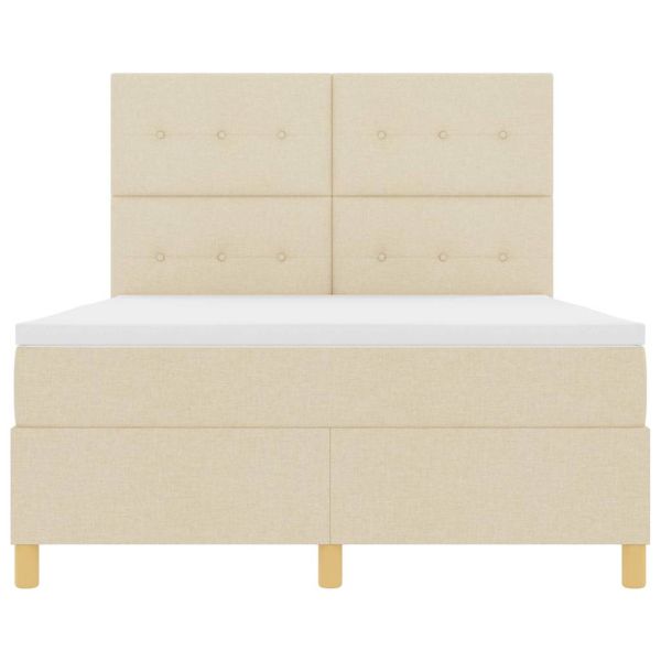 Легло с пружинирана основа с матрак Крем 160 x 200 cm текстил