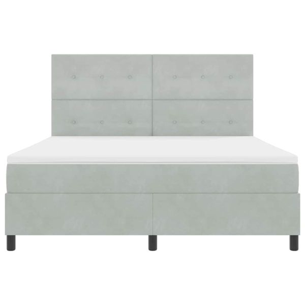 Легло с пружинирана основа Светлосиво 180 x 200 cm текстил