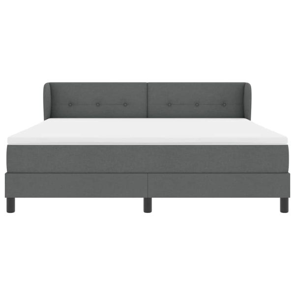 Легло с пружинирана основа Тъмносив 180 x 200 cm текстил