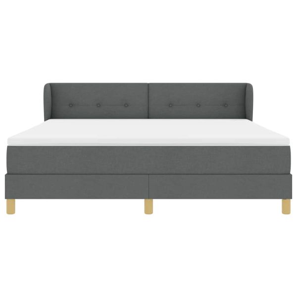 Легло с пружинирана основа Тъмносив 180 x 200 cm текстил