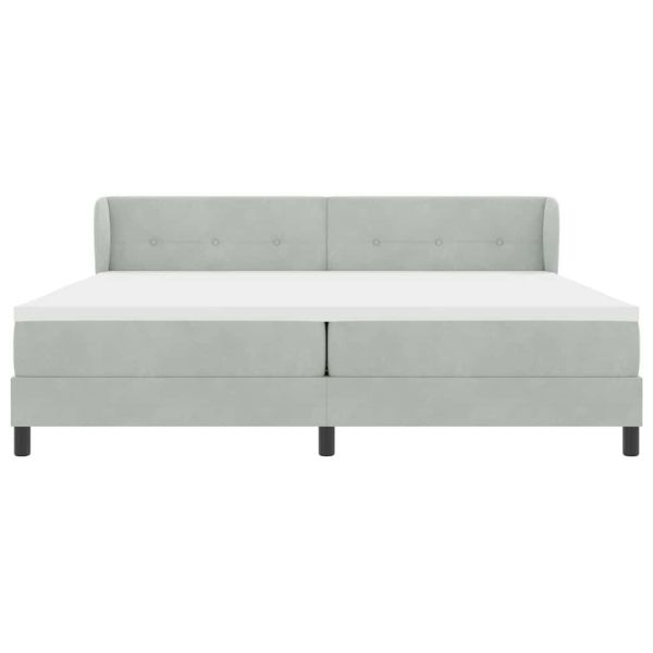 Легло с пружинирана основа Светлосиво 200 x 200 cm Кадифе