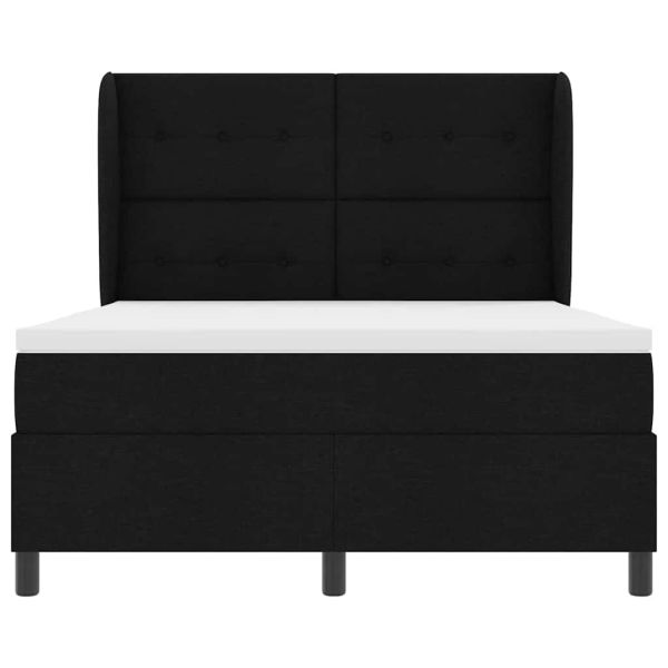 Легло с пружинирана основа с матрак Черно 140 x 200 cm текстил