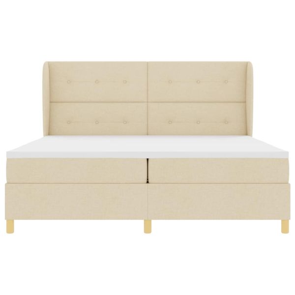 Кутия със спална основа и матрак Тъмен Сив 90x190 см Крем