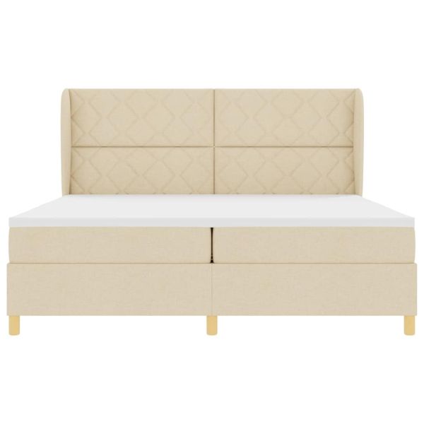 Кутия със спална основа и матрак Тъмен Сив 90x190 см Крем