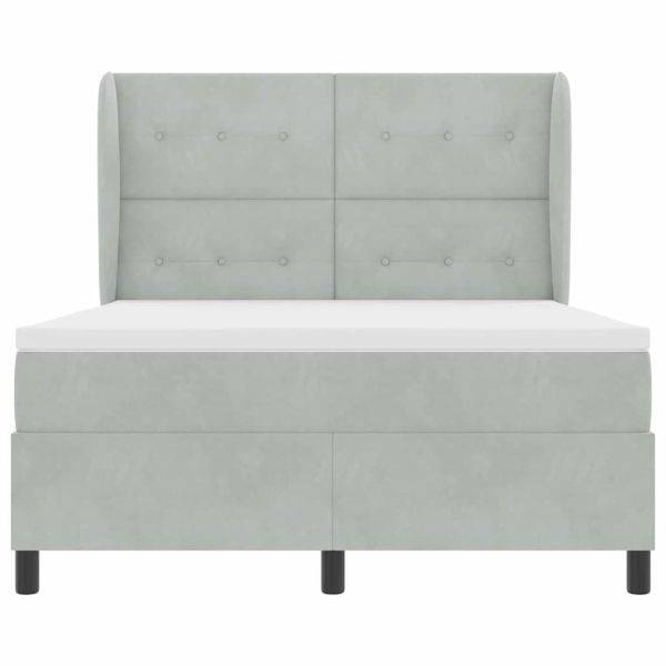 Легло с пружинирана основа Светлосиво 190 x 140 см Полиестер