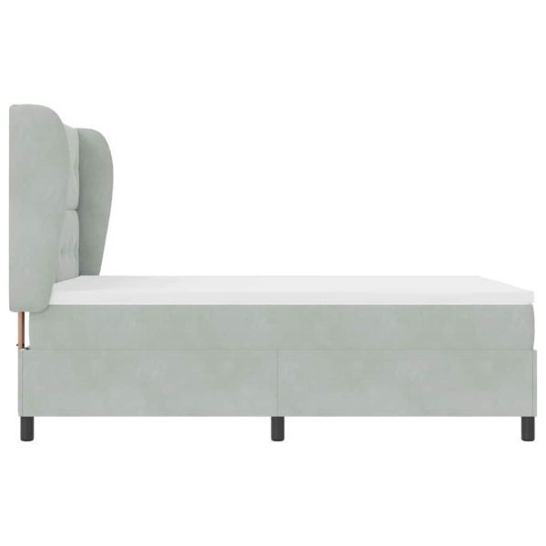 Легло с пружинирана основа Светлосиво 190 x 140 см Полиестер