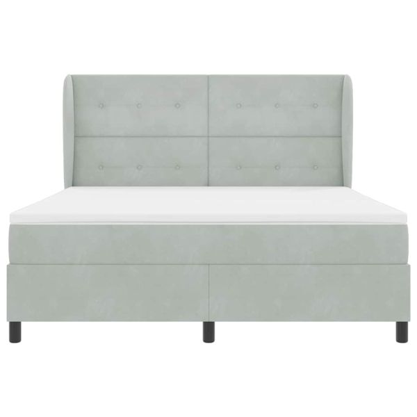 Легло с пружинирана основа Светлосиво 200 x 180 cm Полиестер