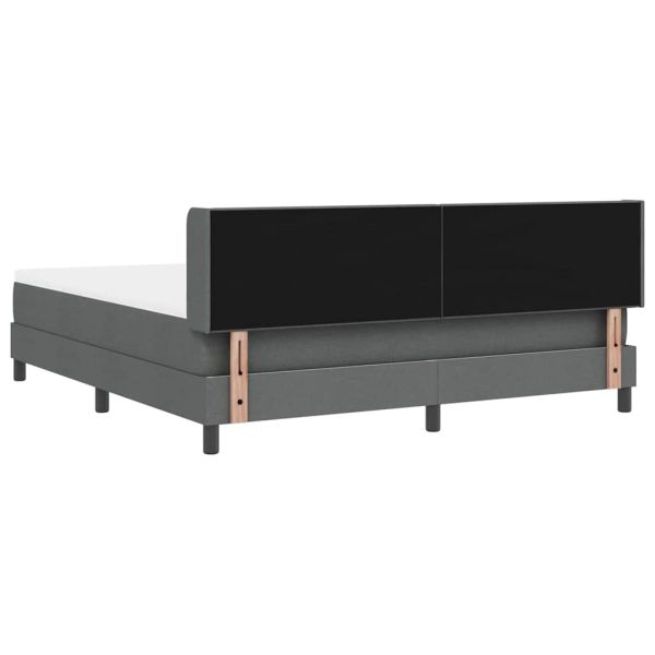 Легло с пружинирана основа Тъмен сив 200 x 180 cm Полиестер