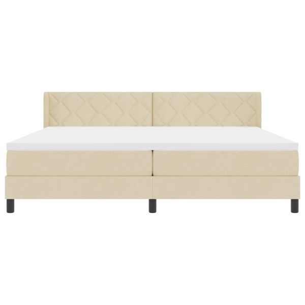 Легло с пружинирана основа с матрак Крем 200 x 200 cm Полиестер