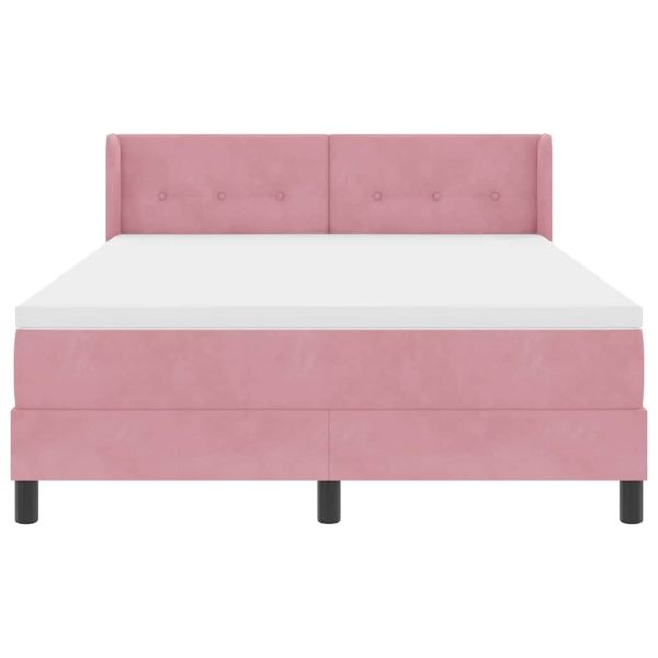 Легло с пружинирана основа Розово 190 x 140 см Полиестер