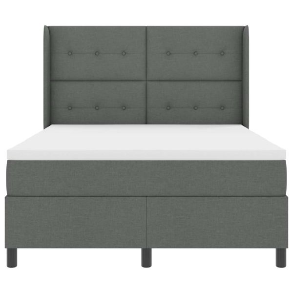 Легло с пружинирана основа Тъмносив 140 x 200 cm текстил