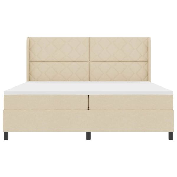 Легло с пружинирана основа с матрак Крем 200 x 200 cm текстил