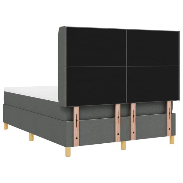 Легло с пружинирана основа Тъмен сив 160 x 200 cm текстил