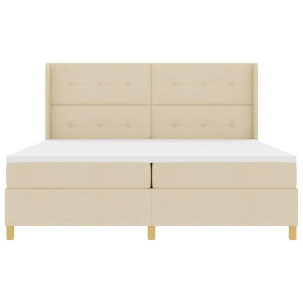 Легло с пружинирана основа с матрак Крем 200 x 200 cm текстил