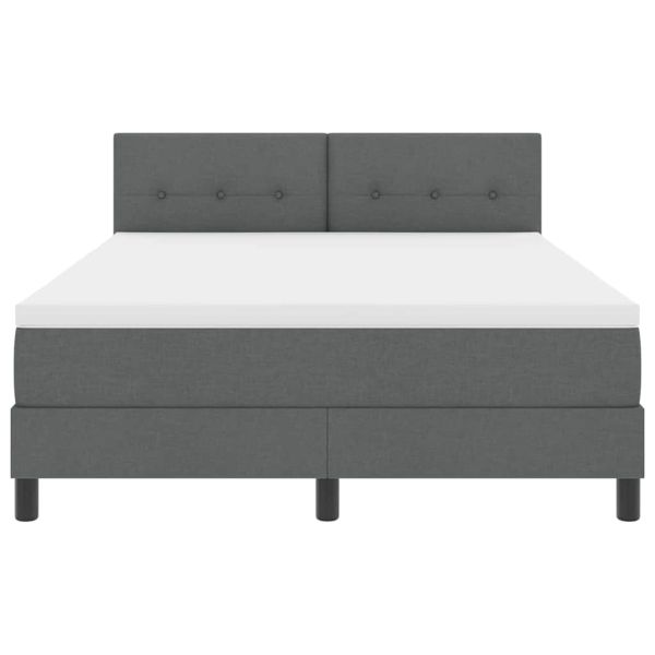 Легло с пружинирана основа Тъмносив 140 x 190 cm текстил