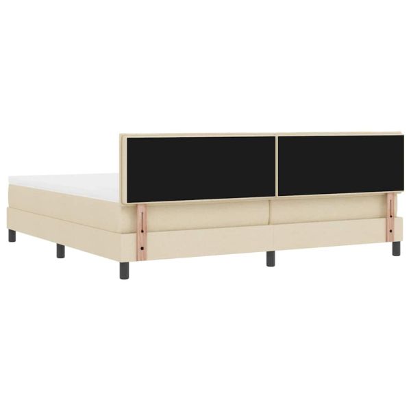 Легло с пружинирана основа с матрак Крем 200 x 200 cm текстил