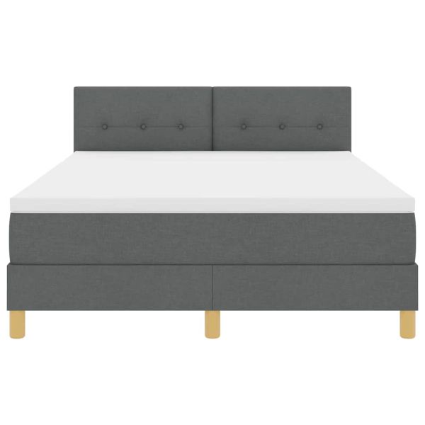 LED кутия за пружини с легло Тъмен сив 160 x 200 cm текстил