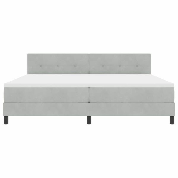 LED кутия за пружини с легло Светлосиво 200 x 200 cm Кадифе