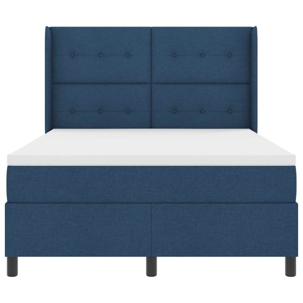 LED кутия за пружини с легло Синьо 140 x 190 cm текстил