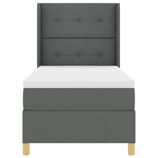 Легло с пружинирана основа с матрак Сив 140 x 200 cm текстил