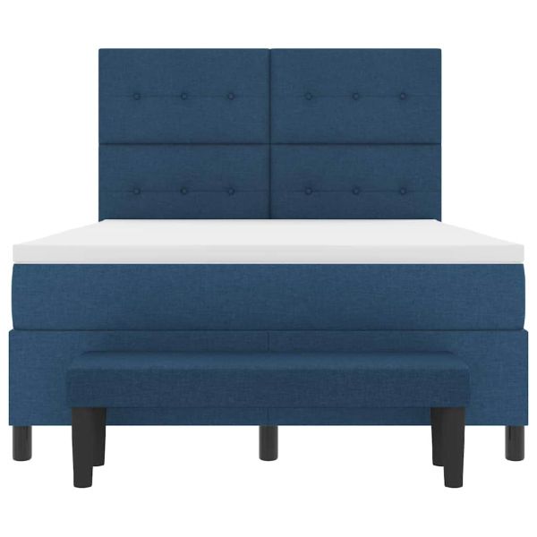 Легло с пружинирана основа с матрак Синьо 140 x 190 cm текстил