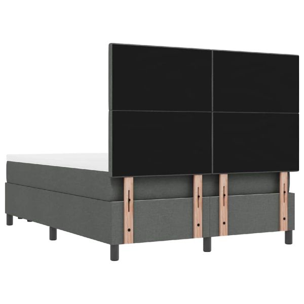 Легло с пружинирана основа Тъмен сив 160 x 200 cm текстил