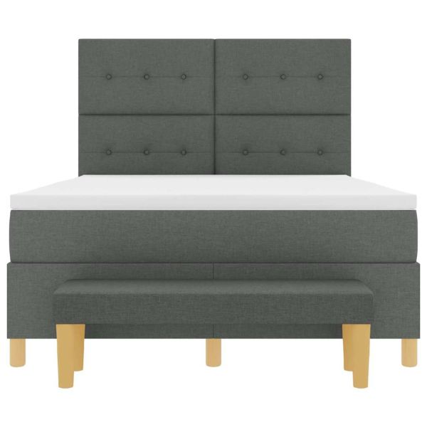 Легло с пружинирана основа Тъмносив 160 x 200 cm текстил