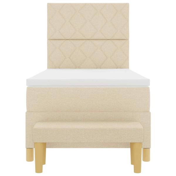 Легло с пружинирана основа с матрак Крем 100 x 200 cm текстил