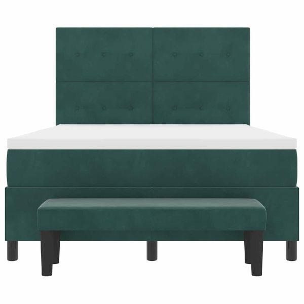 Легло с пружинирана основа Тъмнозелено 140 x 190 cm Кадифе