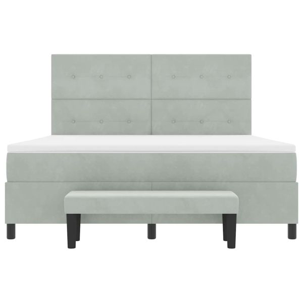 Легло с пружинирана основа Светлосиво 180 x 200 cm Кадифе