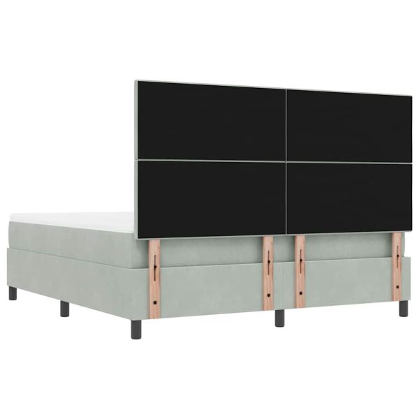 Легло с пружинирана основа Светлосиво 180 x 200 cm Кадифе