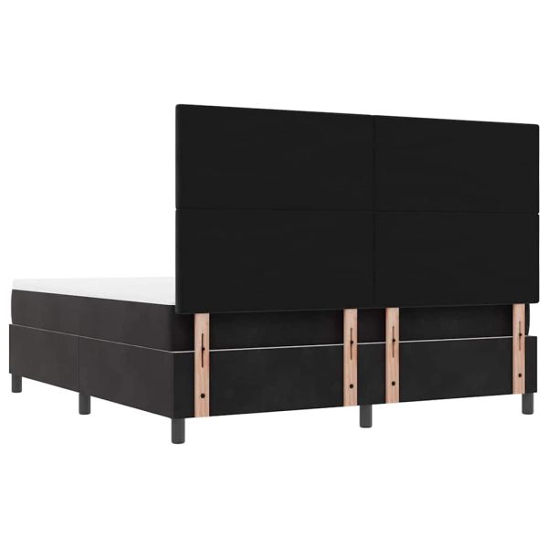 Легло с пружинирана основа с матрак Черно 180 x 200 cm Кадифе