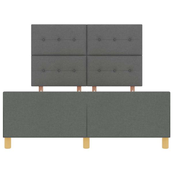 Рамка за легло с таблото Тъмносив 160 x 200 cm текстил