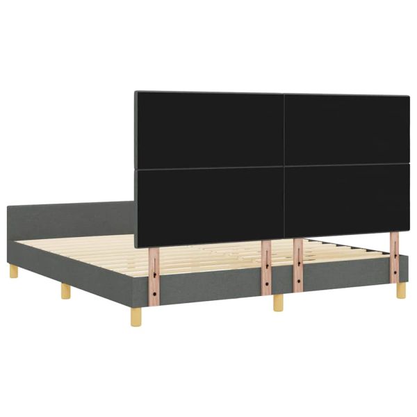Рамка за легло с таблото Тъмносив 180 x 200 cm текстил