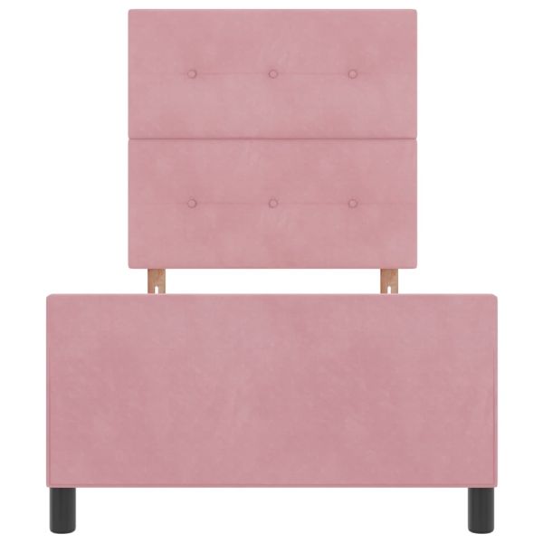 Легло с пружинирана основа с таблото Розово 90 x 200 cm Кадифе